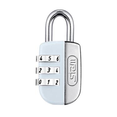 Imagem de Cadeado Mala Mochila Armário Viagem Branco Segredo 20mm Stam