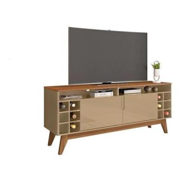 Imagem de Rack para tv até 55 polegadas wine 1,35 champagne/cedro - Village Móve