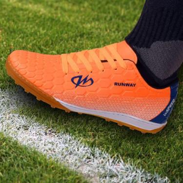 Imagem de Chuteira Society Grama Sintética Runway Speed Masculino, Laranja, 35