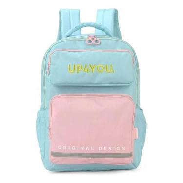 Imagem de Mochila De Costas UP4YOU Larissa Manoela Verde E Rosa Pastel - Luxcel