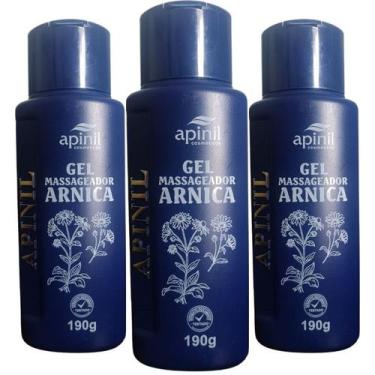 Imagem de Kit 3 Gel Massageador Arnica 190g Apinil Cosméticos
