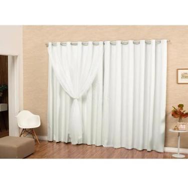 Imagem de Cortina Blackout 2,00m com Voil Delicada Clássica Corta Luz - Angel Di