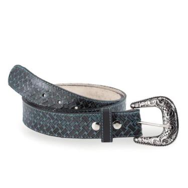 Imagem de Cinto Em Couro Masculino Feminino Country Fivela Removível - Pampas Co