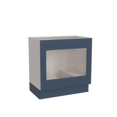 Imagem de Balcão para Forno de Embutir 80cm sem Tampo Arizona Cabecasa Madeiramadeira Branco/Azul