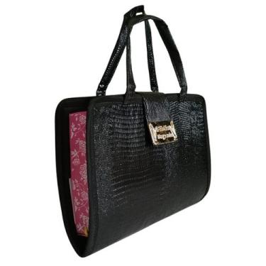 Imagem de Capa para Bíblia Estilo Bolsa de Mão com Alça e Botão Magnético Média 