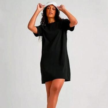 Imagem de Vestido Longo Slim Fitness Malha Extra-Confort Liso Básico, Preto, M