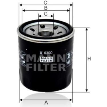 Imagem de Filtro óleo Kia Picanto 2004 a 2020 Mann W 6300 - MANN-FILTER