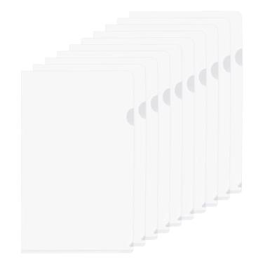 Imagem de PATIKIL Pastas tipo L Pacote com 50 bolsos de plástico A4 para projetos de arquivos de papel transparente para escritório, transparente