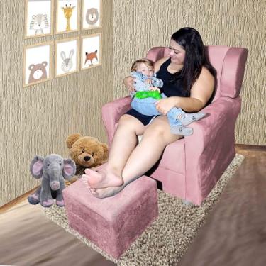 Imagem de Poltrona de Amamentar Sala Quarto Escritorio Stella Rosa