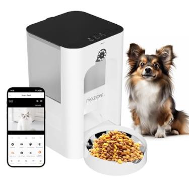 Imagem de Alimentador automático para cães com câmera: dispensador inteligente de ração para gatos com detecção de movimento 2.4G WiFi e controle por aplicativo de vídeo HD 1080P