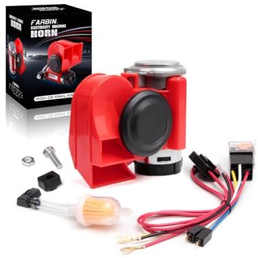 Imagem de FARBIN Buzina de ar mini 12V 150db super alta, buzina de carro compacta com compressor e chicote de fiação para qualquer veículo de 12 V