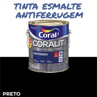 Imagem de Esmalte Antiferrugem Coralit Premium Coral 3,6l Cores, Preto
