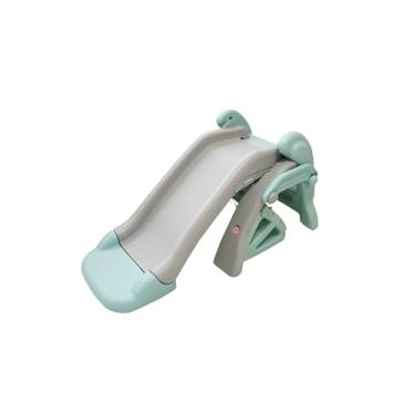 Imagem de Escorregador Infantil 3 em 1, Dobrável, Cinza e Verde Menta, para Uso Interno