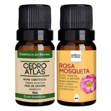 Imagem de Kit Óleo Essencial Cedro Atlas + Vegetal Rosa Mosqueta 10Ml - Essência