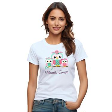 Imagem de Baby Look Mamãe Coruja e Corujinhas Personalizada Feminina Adulto Algo