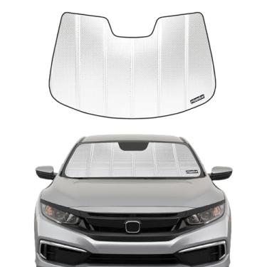 Imagem de Pigenius Para-sol para para-brisa Honda Civic 2019-2021, Touring 2016-2021, Type R 2020-2021 com câmera montada no espelho retrovisor. Película de alumínio refletiva para janela frontal - BLAZBLOCK