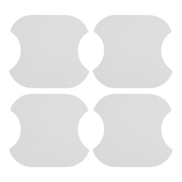 Imagem de TUCKBOLD Ímã do carro maçaneta da porta do carro protetor contra arranhões 91 x 93 mm antiarranhões | Alça de porta película protetora fibra branca 4 peças