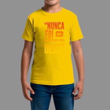 Imagem de Camisetas Infatil Básica Masculina Moda Cristã Gola Redonda Nunca Foi 