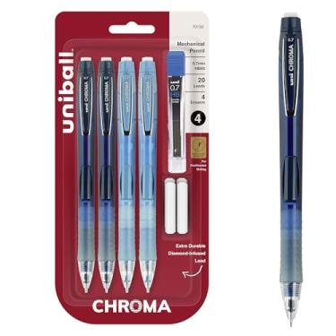 Imagem de Lapiseira Croma Uniball com Leasd e Borracha, 0,7 mm, Hb (#2), grafite preto, cores sortidas, conjunto com 4