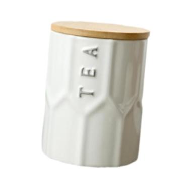Imagem de WeiLaiKeQi Organização de despensa de despensa de despensa de barragem ampla de caramela de cozinha cerâmica Projetos de boca ampla, Chá