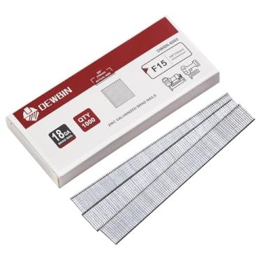 Imagem de DEWBIN Pregos Brad de calibre 18, 1000 unidades de 18 GA, pregos galvanizados para pistola de pregos, pregos de acabamento para pistola de pregos pneumática, elétrica