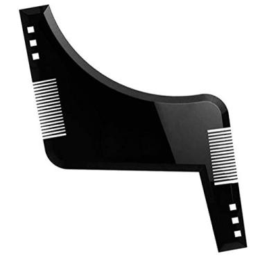 Imagem de WOIWO 2 Pentes de barba masculinos para pentear costeletas com pincel, modelo de aparar barba, pentear, pentear, pentear, maquiagem, pente