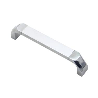 Imagem de Puxadores cromados prateados para armários de cozinha, armários de armazenamento, guarda-roupas, 96 128 mm, puxador para porta de armário de banheiro, liga de alumínio, 96 mm