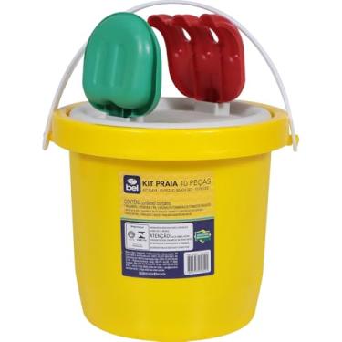 Imagem de KIT PRAIA 10 PEÇAS COM BALDINHO 18cm - CORES SORTIDAS