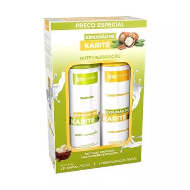 Imagem de Kit Shampoo 200ML + Condicionador 200ML Nutri-Reparação Explosão de Karité - Beleza Natural