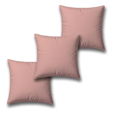 Imagem de Kit 3 Capas Almofada Veludo Suede Decorativa 45x45 Rosa