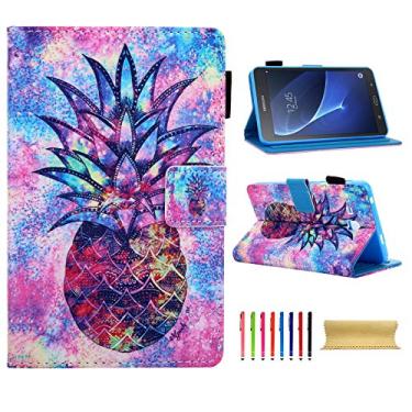 Imagem de Capa para Samsung Galaxy Tab A 7.0 2016 SM-T280/T285 – Capa protetora de carteira de couro PU Techcírculo com suporte de vários ângulos [suporte de lápis] para Samsung Galaxy Tab A 7.0 2016, 00 Color Pineapple