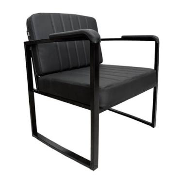 Imagem de Poltrona Cadeira Decorativa Estilo Industrial para Sala de Estar Janta