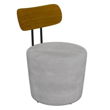 Imagem de Poltrona Decorativa Para Sala De Estar Redonda 53cm Le Moon M22 Veludo Cinza - Mpozenato