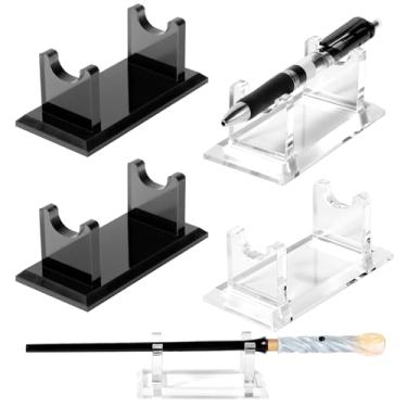 Imagem de CharmFields Suporte de caneta Magic Wand de acrílico, preto e transparente