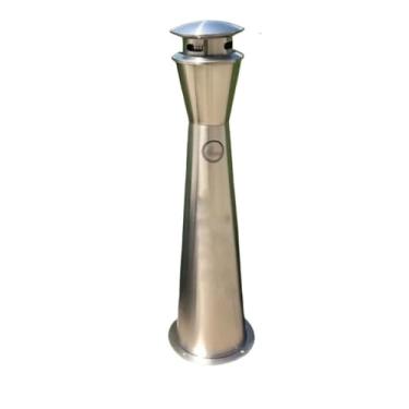 Imagem de Lixeira para Área Externa Cinzeiro vertical de aço inoxidável para exterior, coluna de extinção de fumaça, cinzeiro de hotel e balde de coleta de bituca de cigarro Lixeira para Área Externa