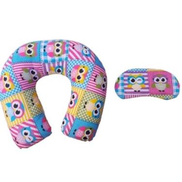 Imagem de Almofada De Pescoço Travesseiro Apoio Encosto Pescoceira para Viagens(coruja)