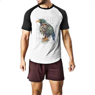 Imagem de Camiseta Raglan Aguia Mecanica Interna Cyberpunk - Alearts, M