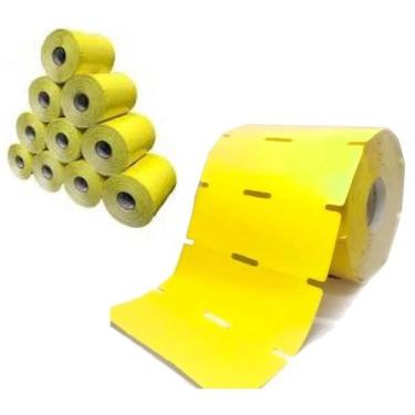 Imagem de 10 Rolos de Etiquetas Gôndola Amarela 105X30mm Zebra Argox Dascon Elgi