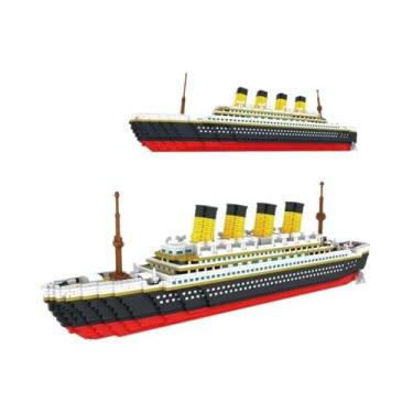 Imagem de Modelo Titanic Infantil Navio De Cruzeiro 3D Mini Blocos De Construção