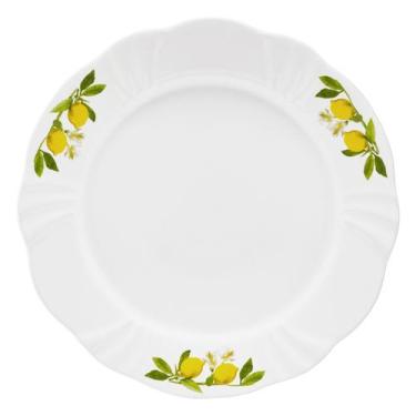 Imagem de Prato Raso 29 Cm Soleil Limoni Limão Mesa Posta Oxford, Branco, 30