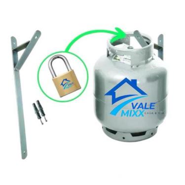 Imagem de Suporte Y Para Botijão De Gás De Parede C/ Buchas E Parafusos - vale m