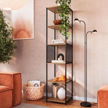 Imagem de Estante Paricel Preta e Mel 40 cm - Modern