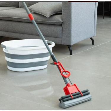 Imagem de Mop Rodo Mágico Limpeza com Esponja PVA e Cabo Extensível  Powermaid