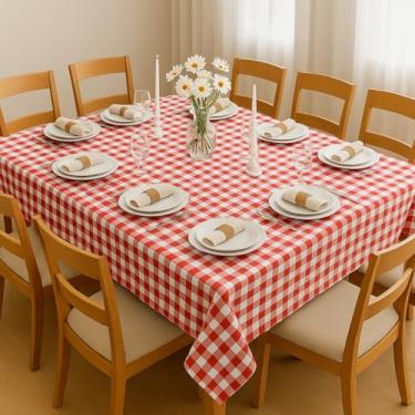 Imagem de Toalha de Mesa Xadrez Retangular Casa Apartamento Pousada Hotel Airbnb 2,20 X 1,50 (VERMELHO)