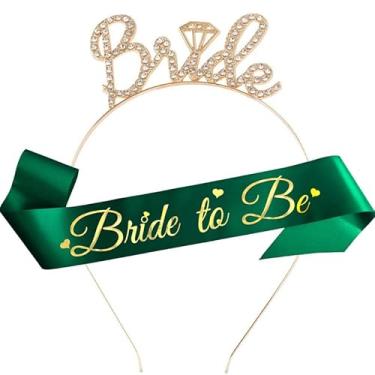 Imagem de Cuppqq Kit De Faixa Cabeça Para Noiva, Decoração Verde Chá Panela, Glitter, Festa, Casamento, Lembrancinhas