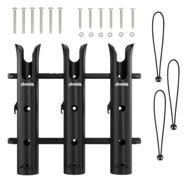 Imagem de Aventik Suporte Para Vara De Pesca, Tubo, Acessórios Barco, Armazenamento Combinado Caiaque, Garagem, Poste, Caçamba Caminhão Com Montagem Incluídos (3 Postes, Preto)