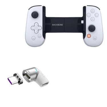 Imagem de BoxWave Adaptador compatível com Backbone One Playstation Edition (iPhone) - Adaptador de ângulo MagnetoSnap PD, adaptador magnético de carregamento de ângulo PD protetor de dispositivo - prata metálico