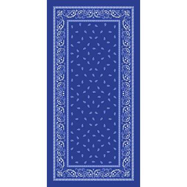 Imagem de Bahia llection by Dohler Bandana Blue Brazilian Velour Beach Towel 30x60 hes, Blue, White