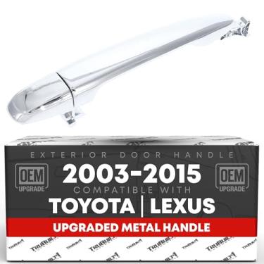 Imagem de Maçaneta traseira externa para porta do motorista/passageiro, metal atualizado - compatível com Toyota Tacoma 05-15, 05-09 4Runner, 07-11 Camry; Lexus GX470 03-09 - todo cromado - OEM 69210-58010,