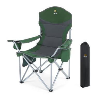 Imagem de Nice C Cadeira de acampamento, cadeira portátil, cadeiras de gramado, cadeiras ao ar livre, com apoio de braço, bolsa térmica, suporte de copo, bolso lateral, para acampamento, viagem, piquenique (1